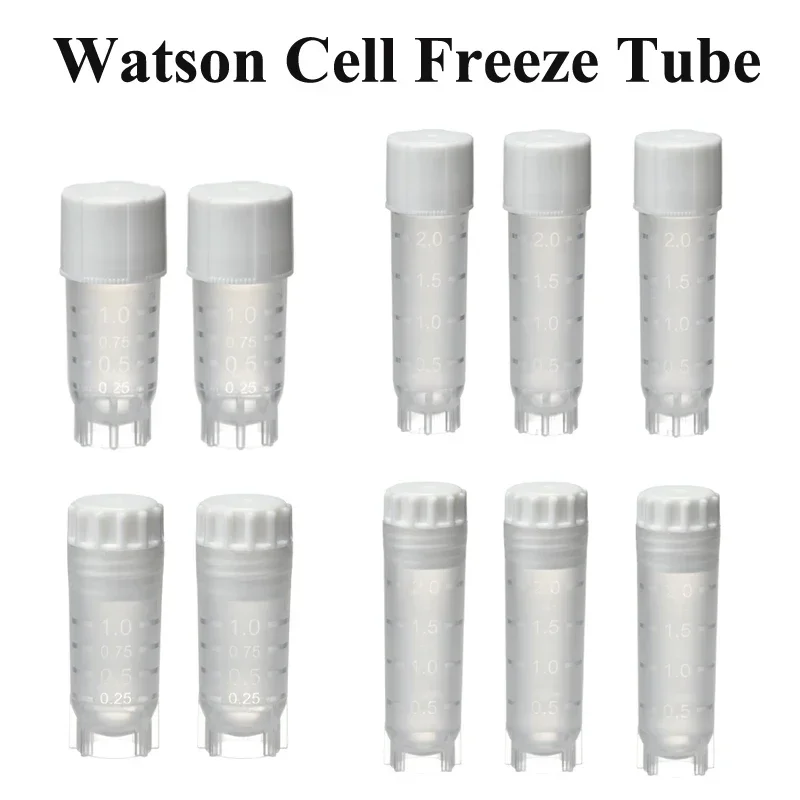 20pcs Watson 1.0ml 2.0ml Cell Freeze Tube Standable Internal External Rotation Sterile DNase RNase-free