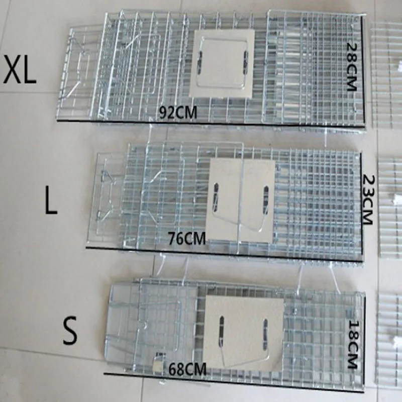 Middle FOLDABLE Reusable Bait Snap treadplate Animal Trap Cage
