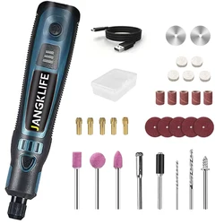 Wireless Rotary Tool Kit for Engraving & Crafting on Wood, Metal, Glass, and Jewelry (Red)