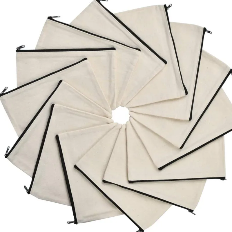 귀여운 문구 펜슬 케이스, 캔버스 펜슬 파우치, 보관 파우치, 학교 용품, 블랙, 5 개