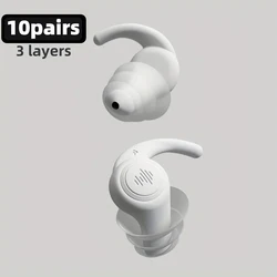 Soft Silicone Noise - Canceling Reusable Earplugs for Concerts, Sleep, and Swimming (Grey)