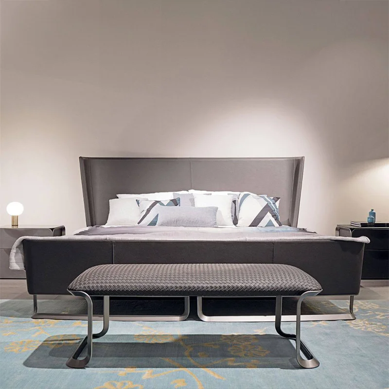 

Simple and luxurious bed end stool, bed front stool, shoe stool, stainless steel