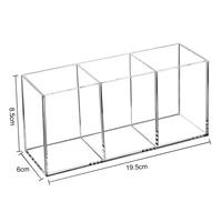 3 Holes Transparent Cosmetic Makeup Acrylic Makeup Brush Tool Storage Box Case Make-up Brush Holder Table Organizer Makeup Tool 2