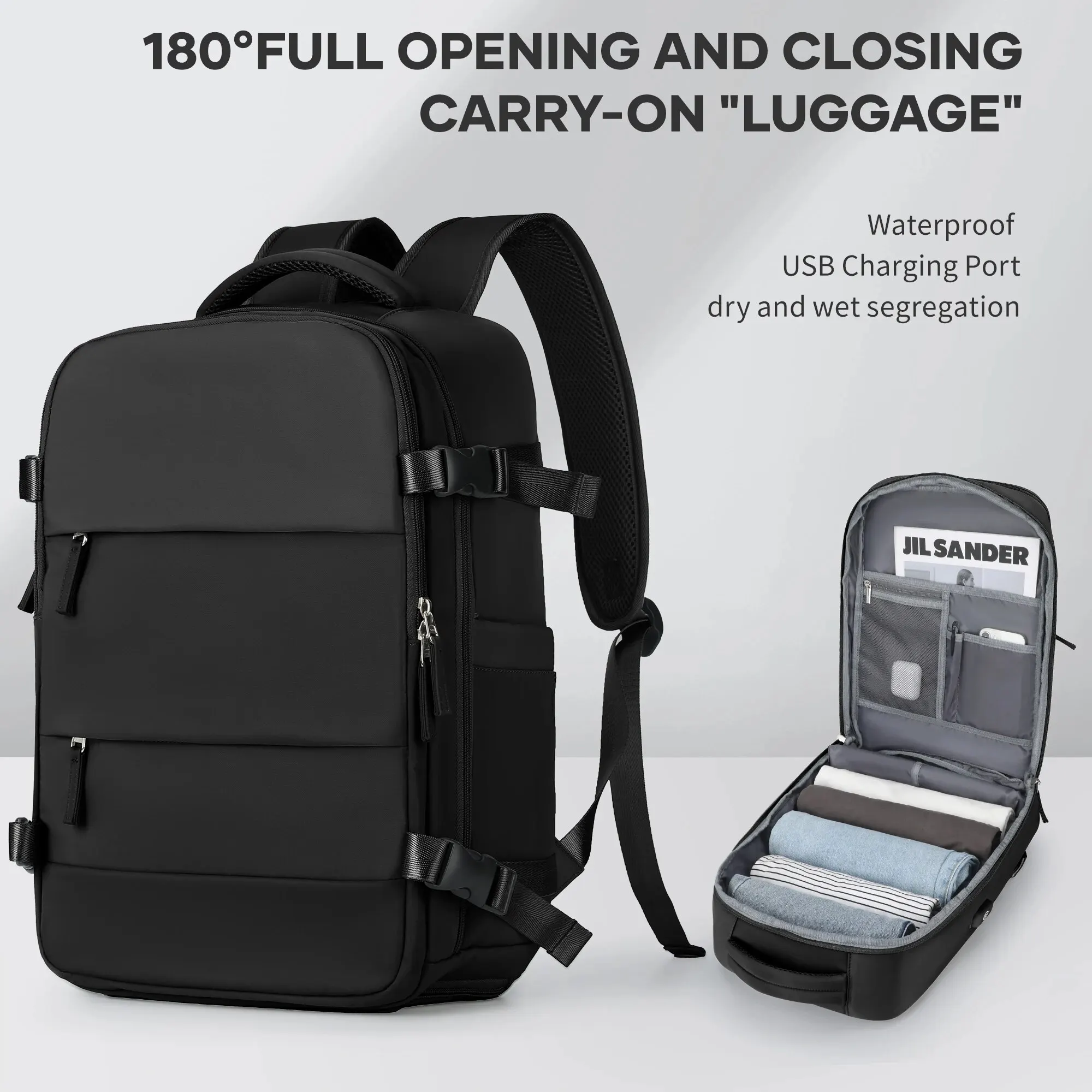 Likros Men s Backpack Large Capacity USB Charging Work Travel Backpack Waterproof Business Backback Casual Laptop