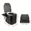 Portable Folding Toilet With PU Seat Cushion, Portable Toilet With Lid For RV, Car, Camping, Hiking, Travelling 3