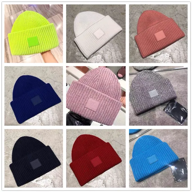 2025 AC Winter Couple Beanie Trendy Letter Design Knit Hat