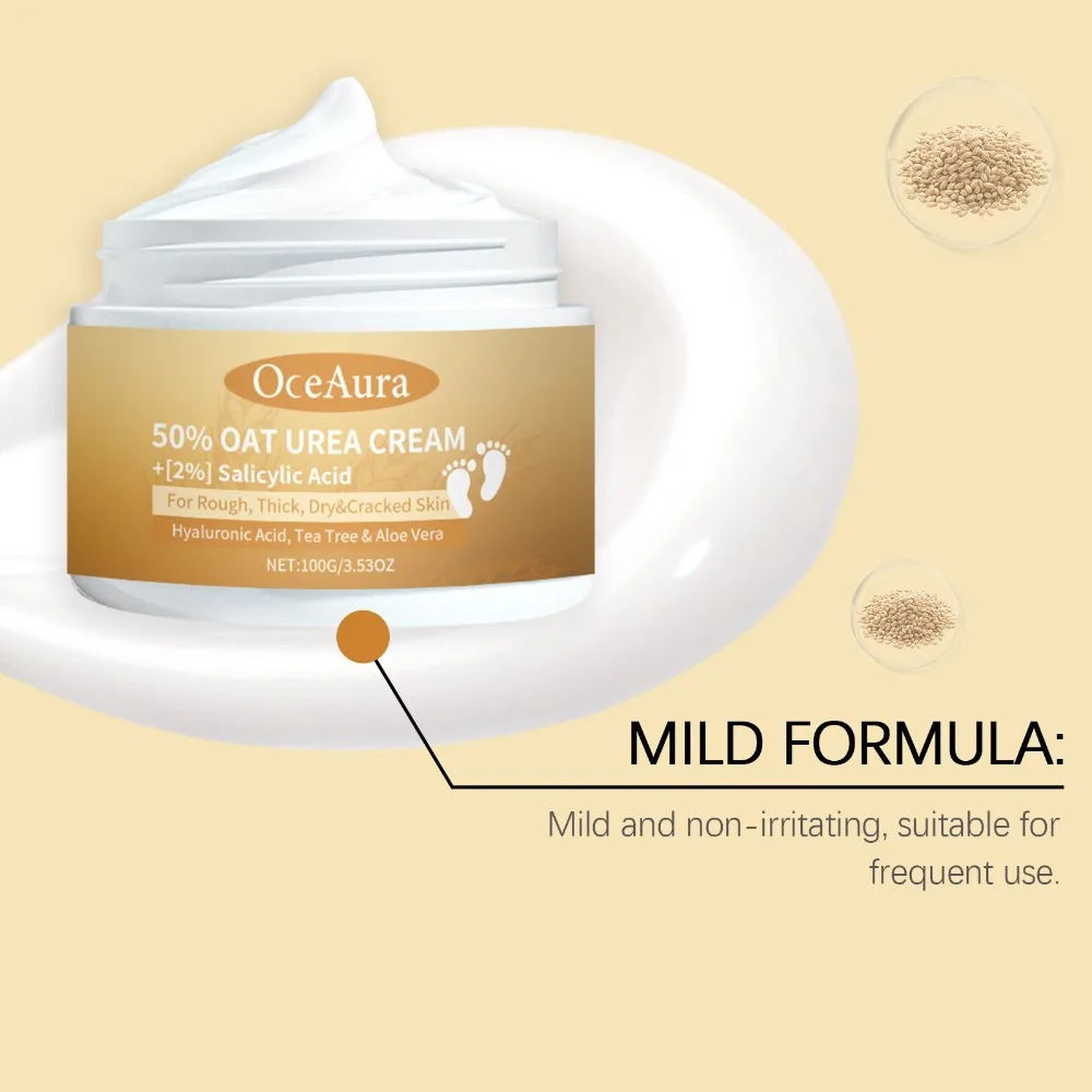 50% Oat 2% Salicylic Acid 2.76inch Urea Moisturizing Cream Oatmeal Aloe Vera Moisturizing Cream Hyaluronic Acid Tea Tree