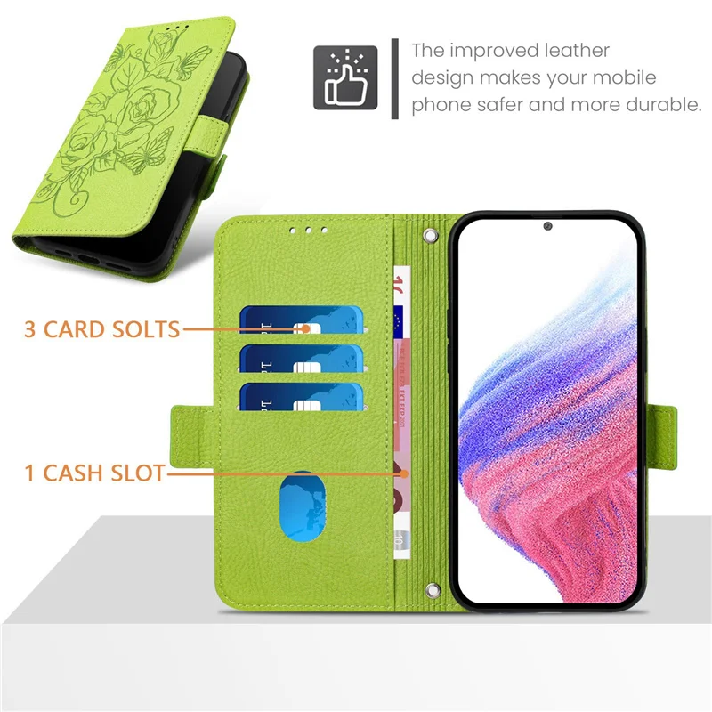 Floral Wallet Flip Case with RFID Blocking - Leather Phone Cover