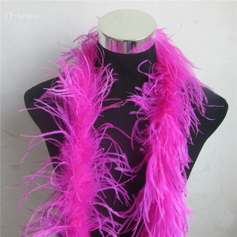 Wholesale 2 Meter fluffy ostrich feather boa skirt Costumes/Trim for Party/Costume Craft ostrich feather in wedding decorations