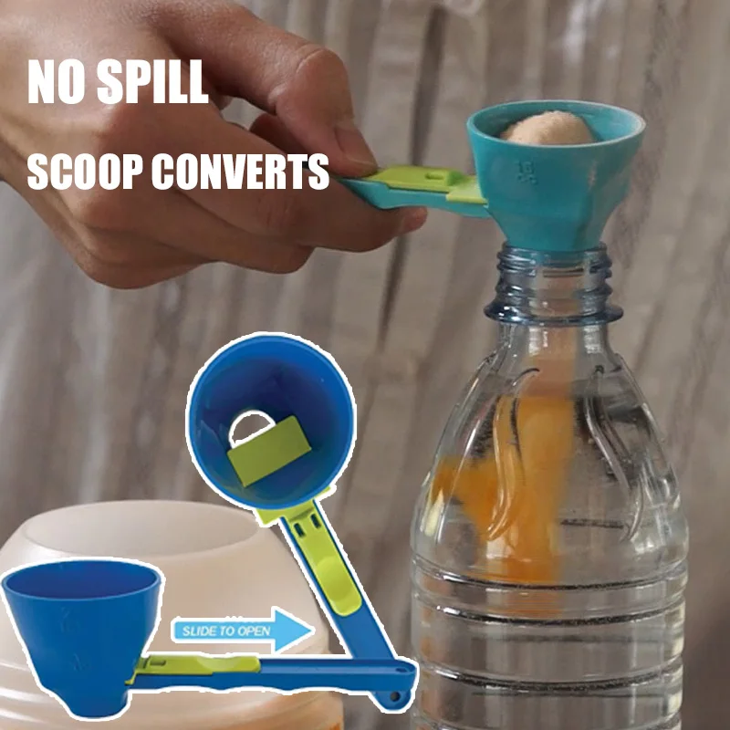 Measuring Spoon Funnel Sliding Design Coffee Scoop Funnel Water Bottle Powder Scoop Scooper Kitchen Accessories Precise