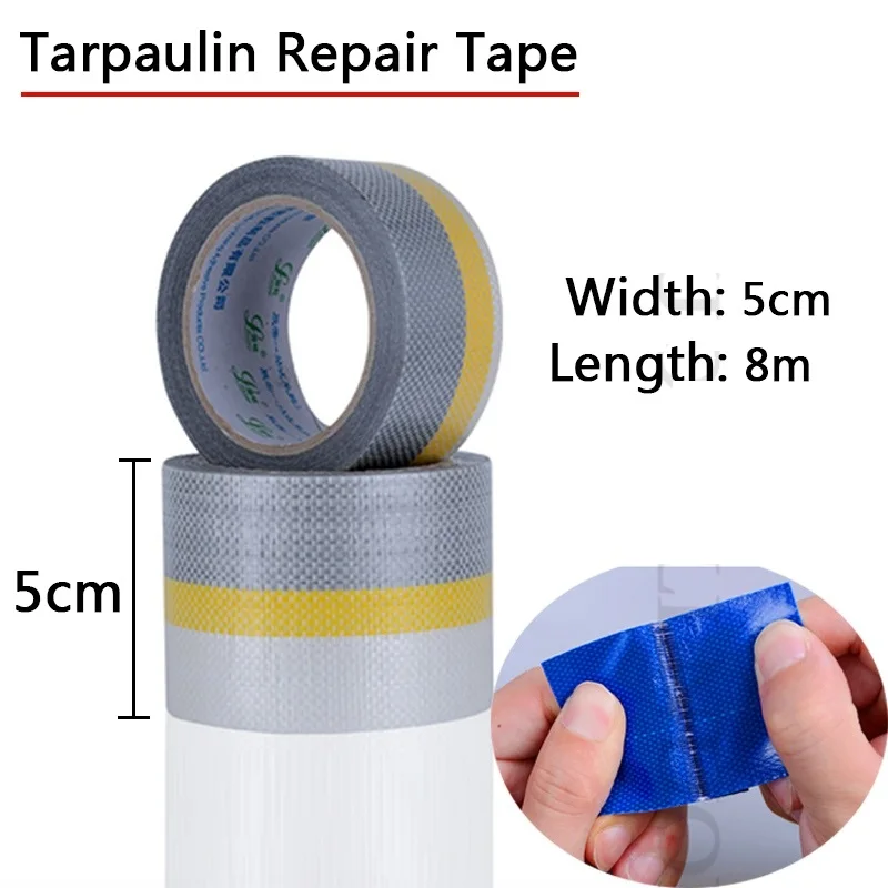 PE/PVC Tarpaulin Repair Tape Rainproof Cloth Canvas Adhesive Tape