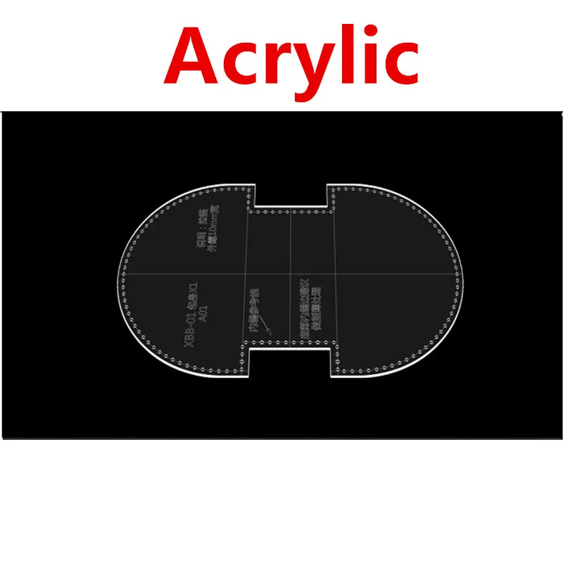Acrylic Template DIY Leather Cut Stencil Handmade Craft Zipper Coin Purse Sewing Pattern 10x7cm