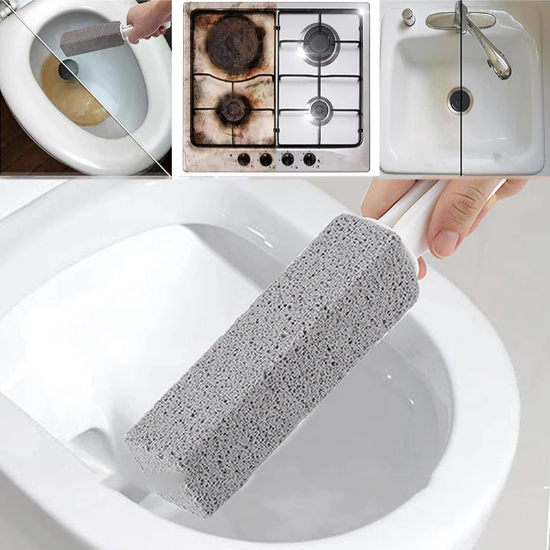 PumiceToiletBrushCleaningStonewithHandleLimescaleStainRemoverTileSinkWashingBrushes