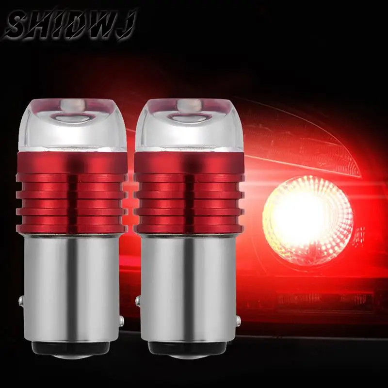 Red 1157 BAY15D Strobe Flashing LED Projector Bulbs For Car Tail Brake Lights Auto Turn Signal