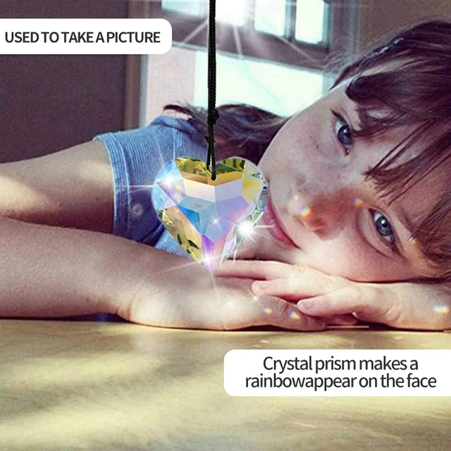 Szív Kristály Szivárvány Prizmák Napsütő Lógó Barkács Medál Dísz Tiszta Csillár Kiegészítők Otthoni Ablak Csepp Dekoráció - Image 4