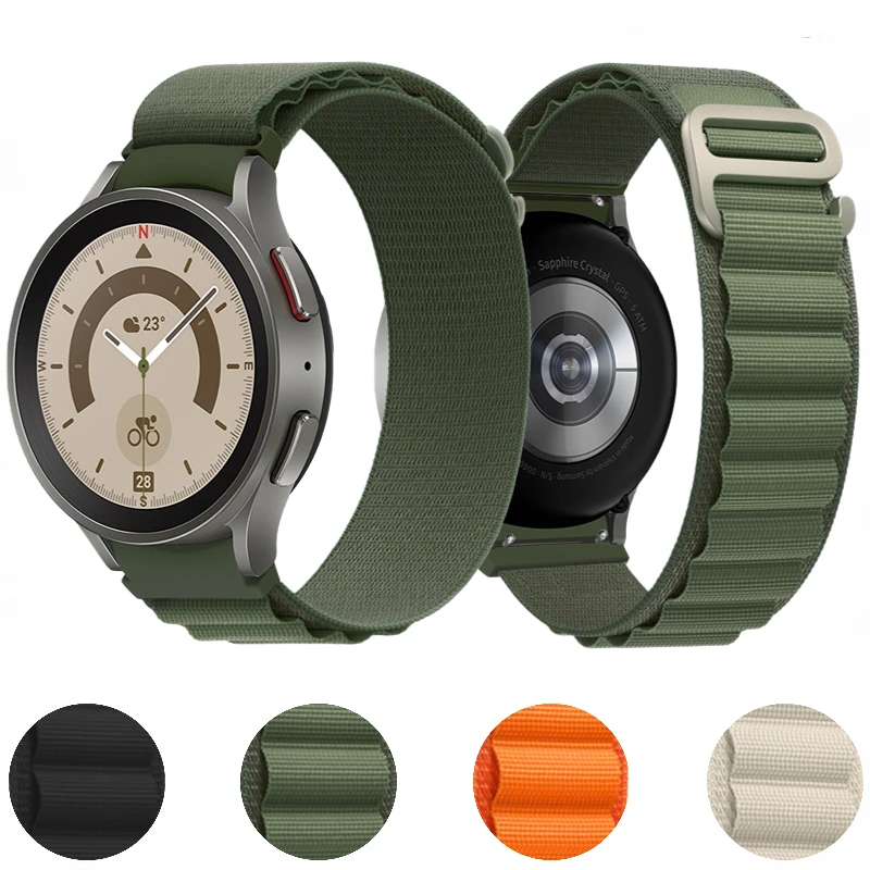 

Ремешок Alpine для Samsung Galaxy Watch 4/5, нейлоновый, регулируемый, 44 мм, 40 мм, 5 Pro, 46 мм