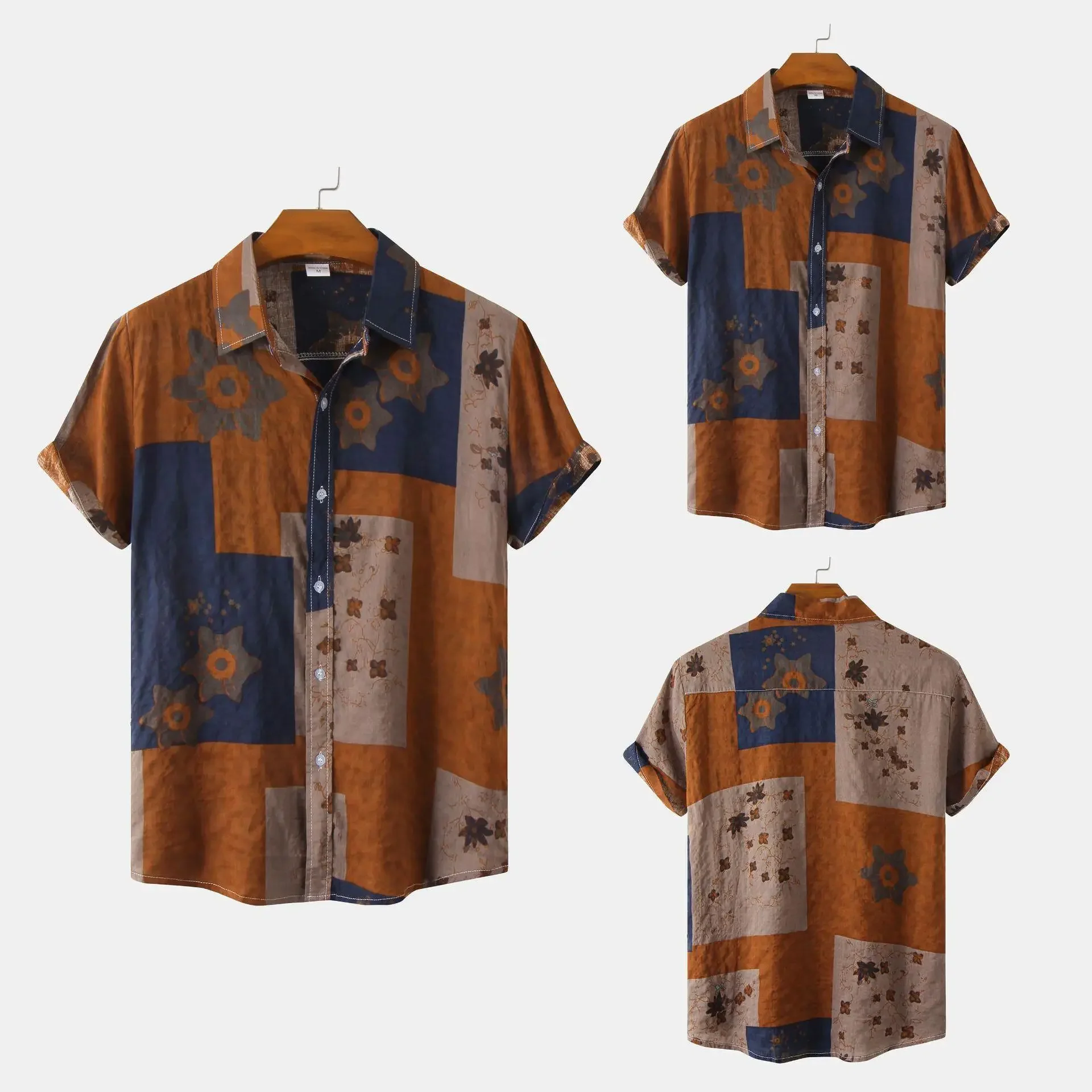 Men Clothing 2022 Summer New Large Size Men's Short Sleeve Shirts Casual Fashion Printed Shirts Men's Shirts