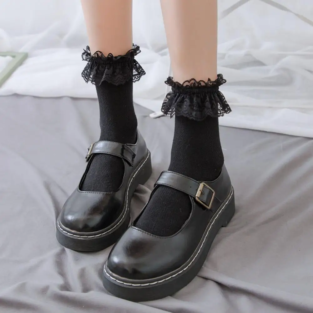

1 Pair Woman Lace Short Summer Socks Japanese Maiden Girls Socks Lovely Sweet Ruffle Cotton Lolita Style Princess Socks