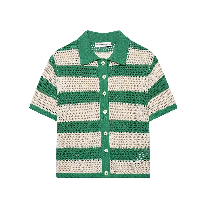 Willshela Women's Striped Single Breasted Knit Sweater