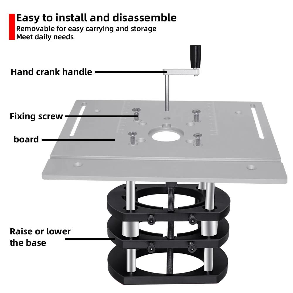 Woodworking Bench Router Plate Portable Workbench Woodworking Workbench Woodworking Lift Table Router Insert Plate Router Lift And Aluminum Router Plate Sliding Fence And Miter Gauge For Wood Trimming Machine Working Benches DIY Tool