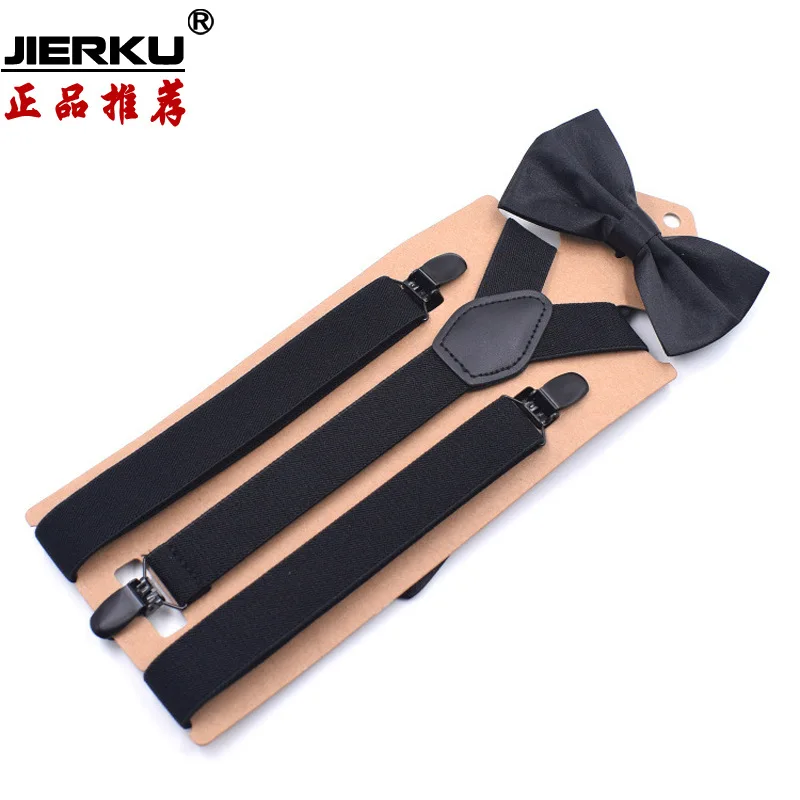 

1pcs Solid Bow Tie Suspenders for Men Women 3 Clip Leather Suspensorio Adult Bowtie Braces for Trousers Vintage Matte Clips