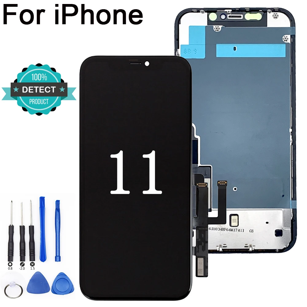 

100% Оригинальный Новый ЖК-дисплей для iPhone 11 дисплей сенсорный экран с металлическими листами заводской экран для iPhone 11 Pro Max Lcd