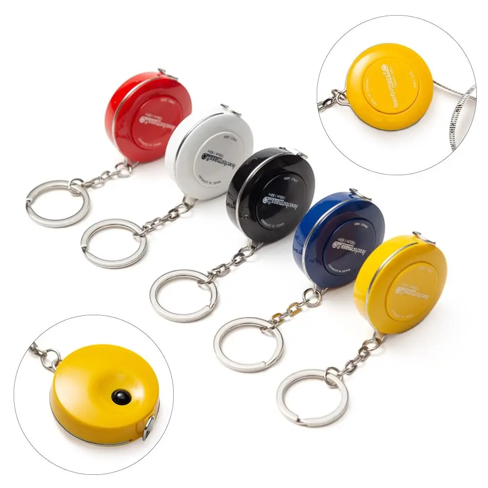 150cm/60inch Cute Mini Retractable Portable Ruler Keychains Tape Measure Roll Tape Key Ring Sewing Tools Gifts for Men Women