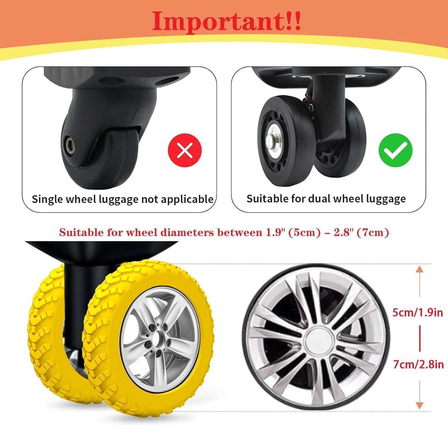 4/8Pcs Luggage Wheel Covers Portable Suitcase Wheel Protector Covers Silicone Luggage Wheel Covers Luggage Spinner Wheel Covers 6