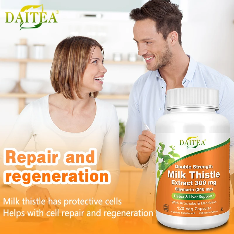 Milk Thistle Artichoke Dandelion Dual Action Milk Thistle Extract 300mg Liver Protectant Fatty Liver Supplement Alcoholism
