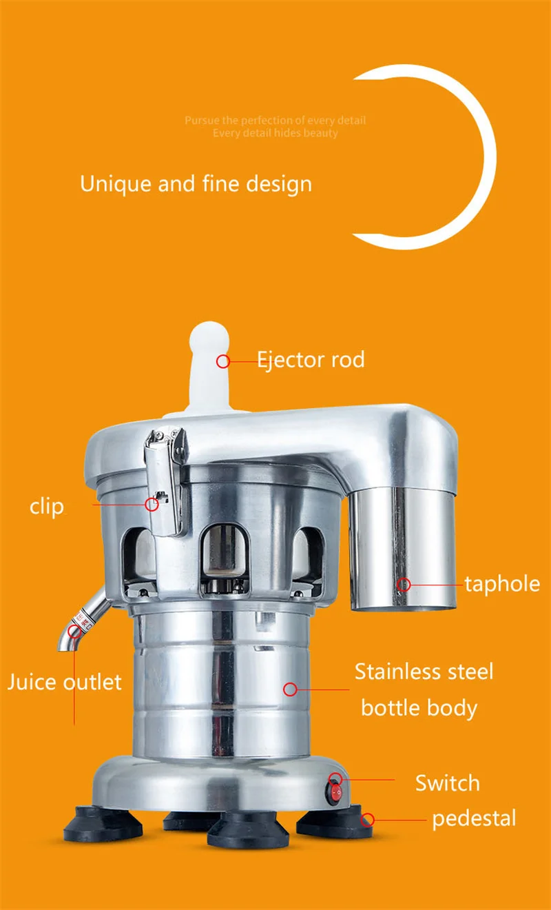 370W Electric Juice Extractor Juicer Machine For Fruits and Vegetable Commercial Lemon Maker Large Inlet Juicer Squeezer Machine 3