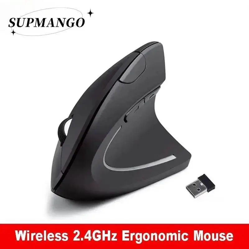Wireless Mouse Optical Mouse Vertical Mouse Ergonomic 2.4GHz Wireless Optical Mice 3 Adjustable DPI 800/1200/1600 6 Buttons for Laptop PC Computer Desktop