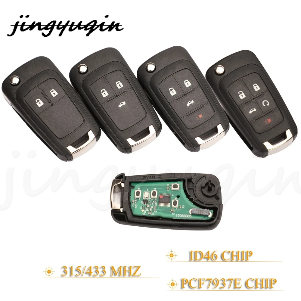 2/3/4/5 Buttons Car Remote Key DIY For OPEL/VAUXHALL Astra J Corsa E Insignia Zafira C 2009-315 / 433MHz PCF7937E jingyuqin