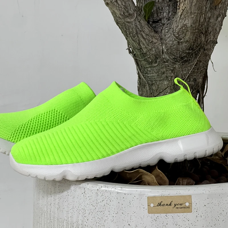 Women Shoes Knitting Sock Sneakers Women Spring Summer Slip On Flat Shoes Women Plus Size Loafers Flats Walking Shoes 2024 3