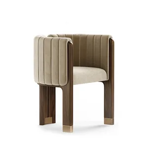 Стул для отдыха из твердой древесины, Современный дизайнерский стул для доработки, из нержавеющей стали для одного отеля, мебель для дома