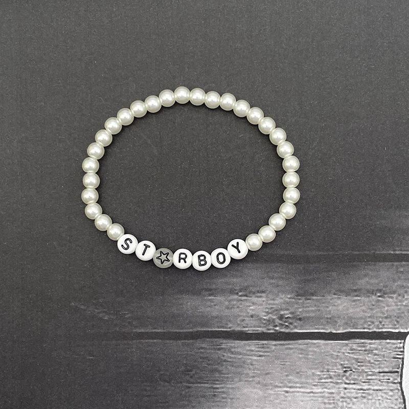 Pearl Bracelet StarGirl Star Boy Letters For Friendship Fashion Adjustable White Girl Boy's Jewelry