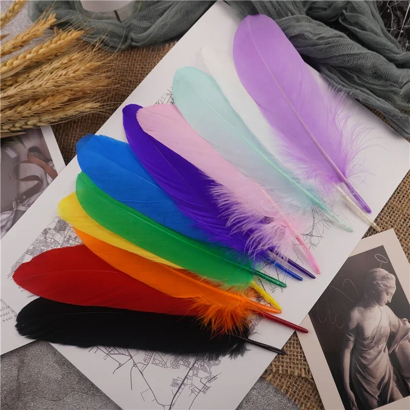 Goose Feathers 15-20cm Hard Stick Natural Handicraft Accessories Dream Catcher Feather Decoration
