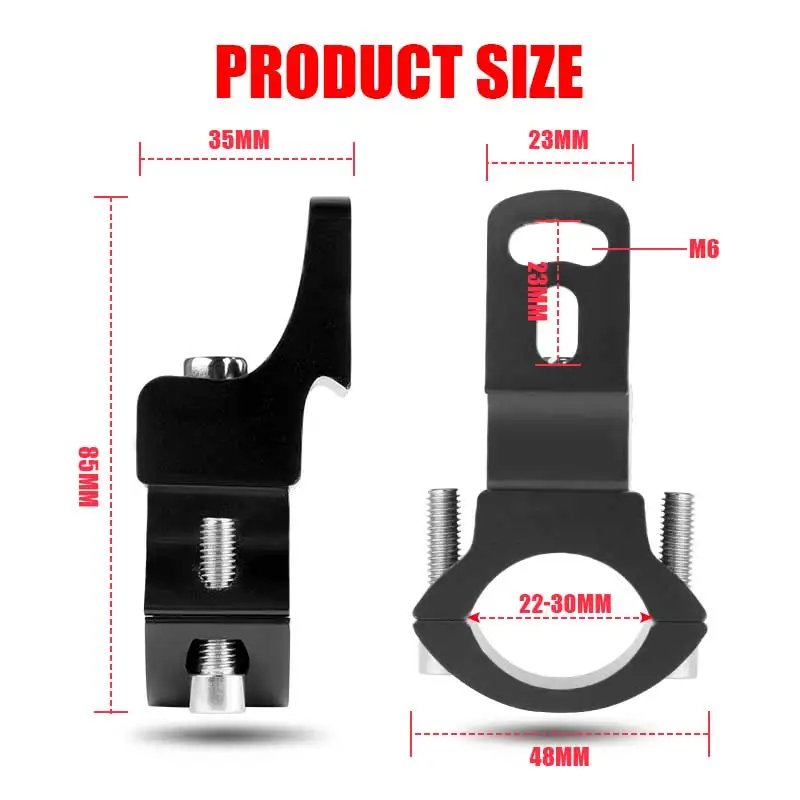 Motorcycle light bracket motorcycle headlight clamp motorcycle headlight mount 22-30mm motorcycle headlight bracket bumper mount clamp handlebar auxiliary lamp fog light 360 degrees adjustment bracket