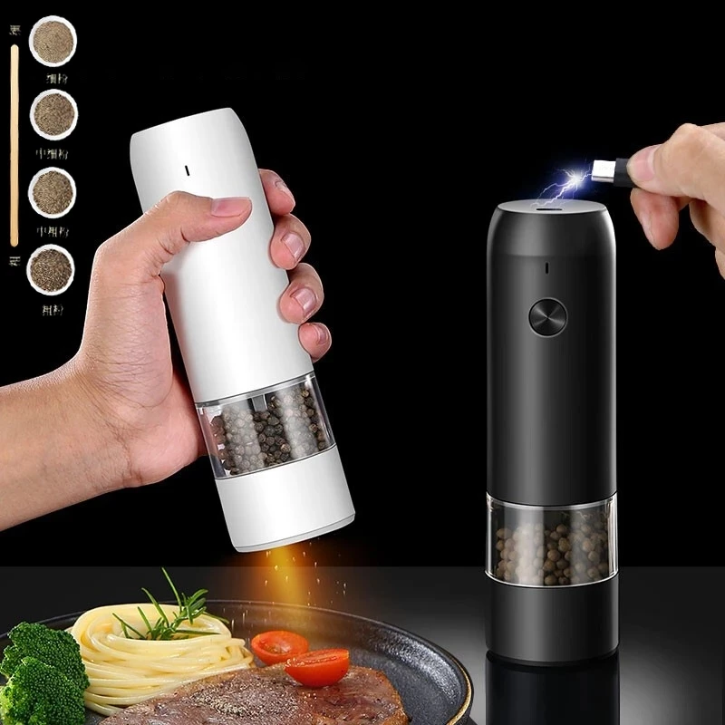Electric Automatic Salt and Pepper Grinder Set Rechargeable With USB ...