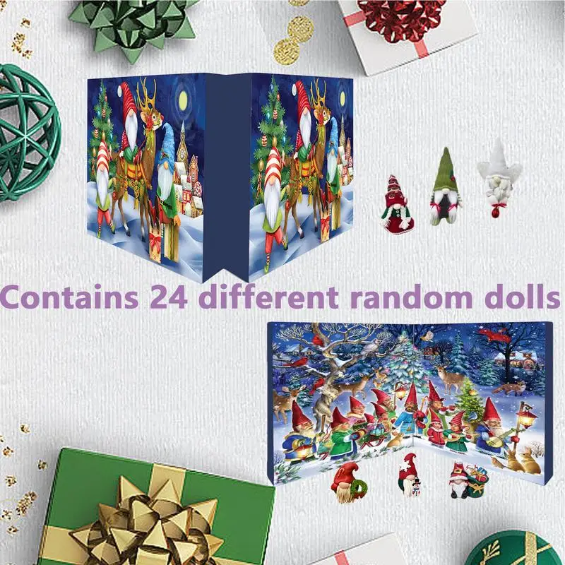 Christmas Gnome Advent Calendar 24 Day Christmas Countdown Props Collectable Dwarf Ornaments For Both Children And Adults