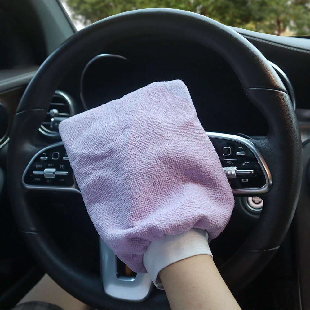 Car Washing Gloves Waterproof Microfiber PVA Gloves Car Cleaning Mitt Detailing Brush Auto Care Double-faced Glove