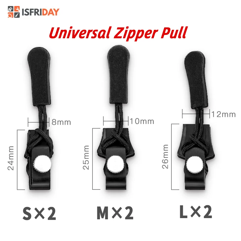 6Pcs Universal Instant Zipper Puller Replacement Zipper Sliding Teeth