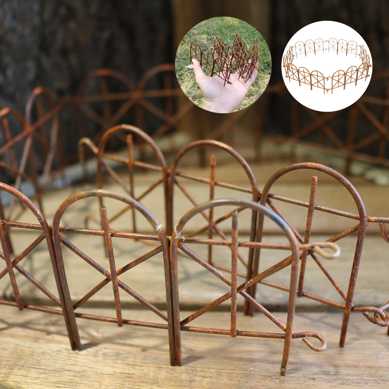 Decorazione Da Giardino Gufo In Metallo – Effetto Ruggine Fatto A Mano – Lunghezza 60 Cm (Gufo 17x12 Cm)