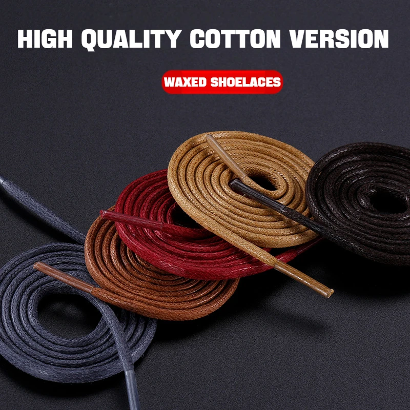 

1Pair Cotton Waxed Shoelaces Round Rope Shoe laces Boots Laces for Shoes Waterproof Leather Shoelace 60/80/100/120/140/180cm