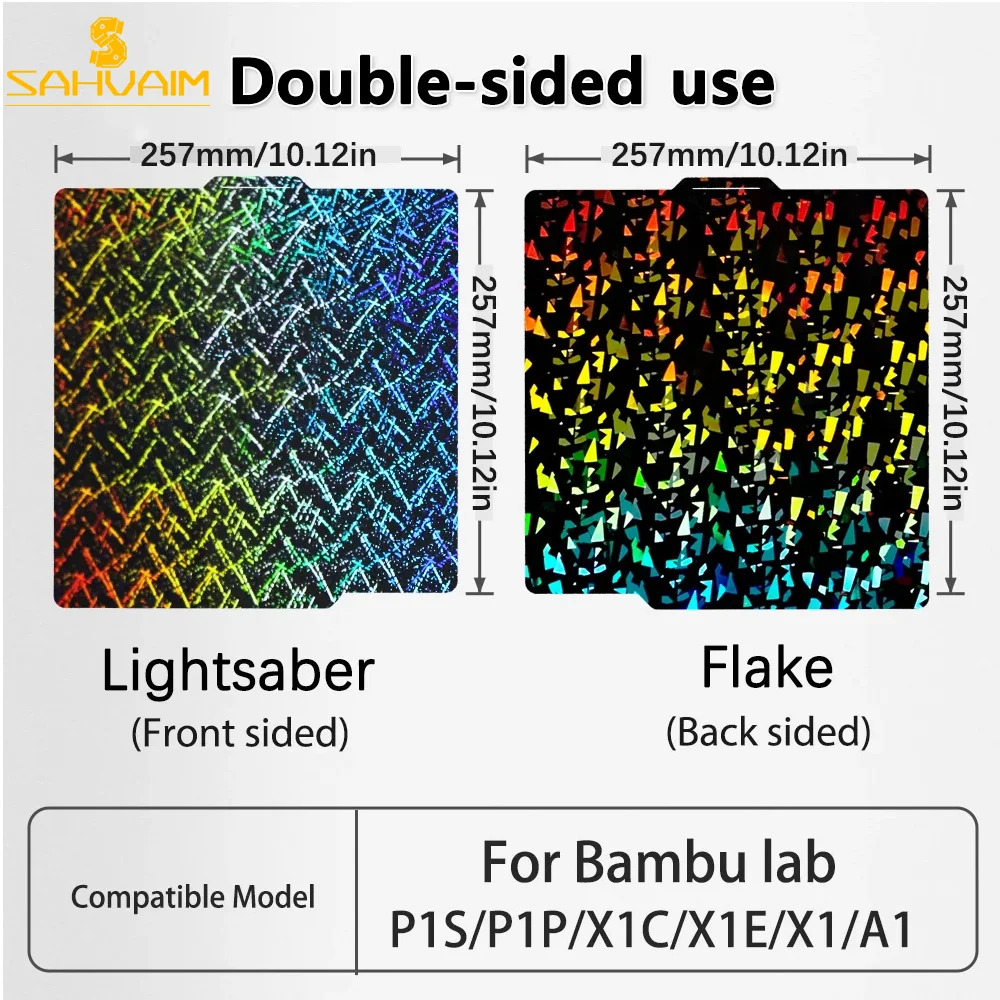 Bambu Lab PEI 빌드 플레이트, Bambulab 빌드 플레이트, TK99 P1S X1C 질감 Pei 시트, 257x257 Peo 시트, Bambulabs 가열 침대용