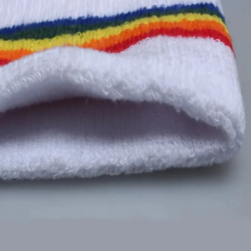 1pc Rainbow Wrist bands Sport Sweatband Hand Band Sweat Wrist Support Brace Wraps Guards Stretch Headband Hair Band Sweatband