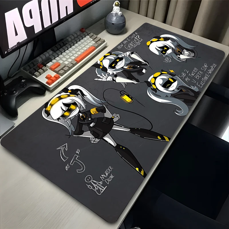 Mouse Pad Laptop Anime Gamer Cool Mousepad Office PC Murder Uzi N V J HD Print Keyboard Pad Drones Gaming Accessories Desk Mat 4