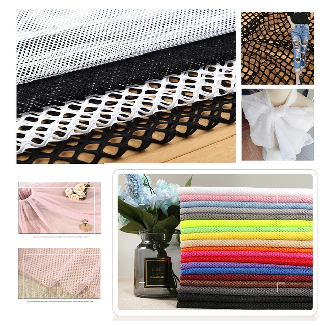 Stylish Fabric 155x45cm 2x2 Low-Stretch Mesh Fabric for Sewing Mosquito Net  Curtain T-Shirt Sportswear Knitted Lining Fabric Cloth Accessories for