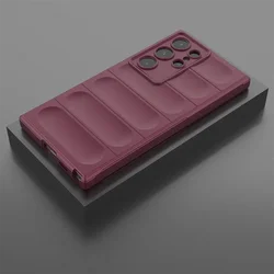 Shockproof Armor Matte Phone Case - Durable TPU Silicone Back Cover - Samsung S24Ultra (Wine red)