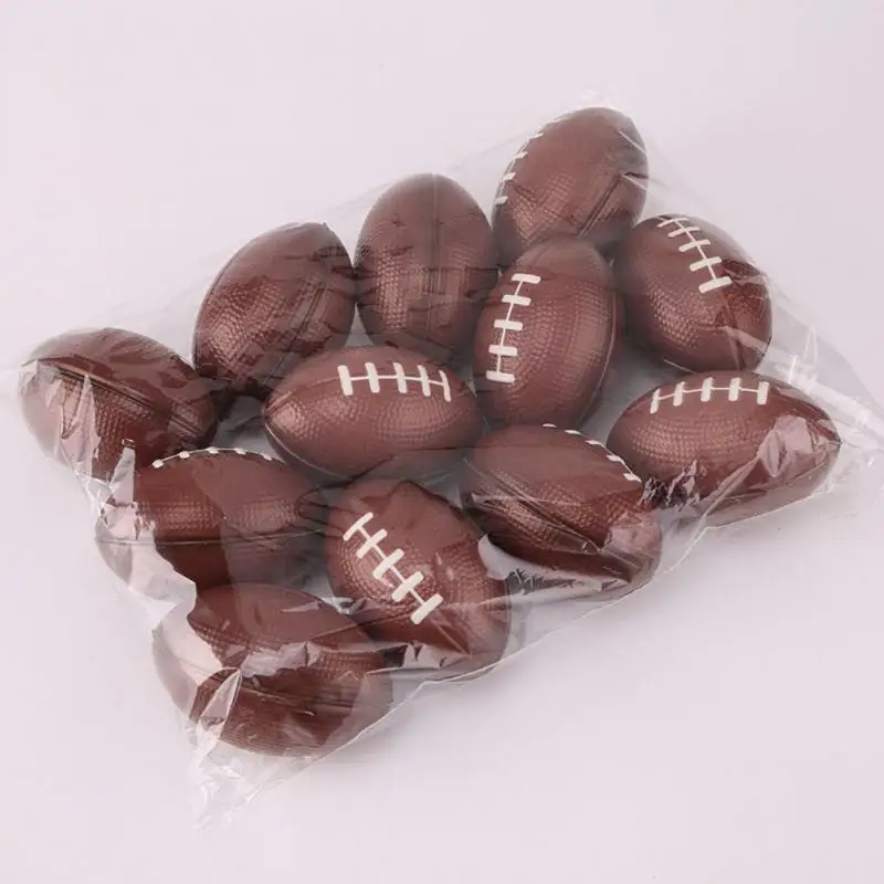 12Pcs Mini Foam Rugby Non-inflatable Ball for Children Game Ball Small American Football Child Toys Anti-stress Soccer Squeeze rugby ball