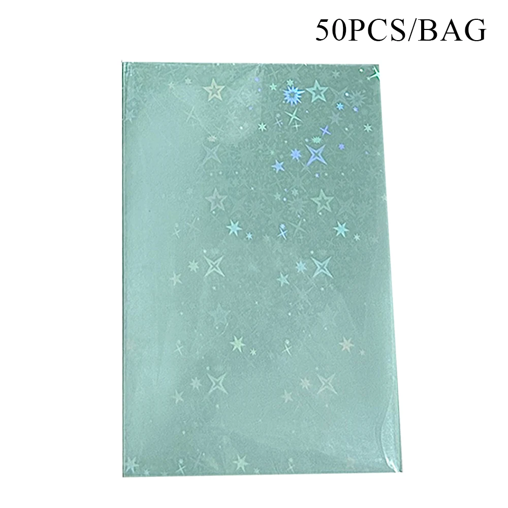 Glittery Star Love Heart Colored Ins Toploader Card Photocard Sleeves Idol Photo Cards Protective Storage Case 50pcs/pack display case
